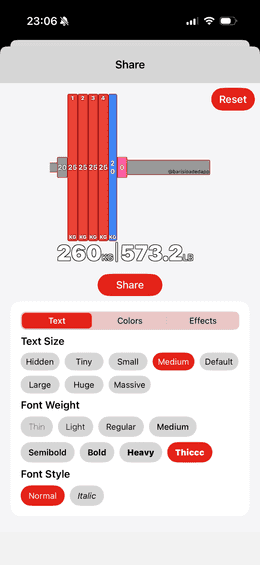 Barbell save feature