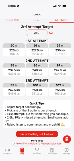 Powerlifting tracking