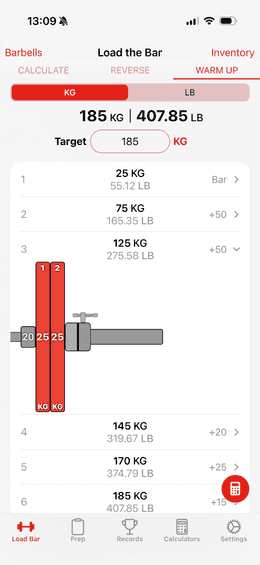 Warm-up set calculator