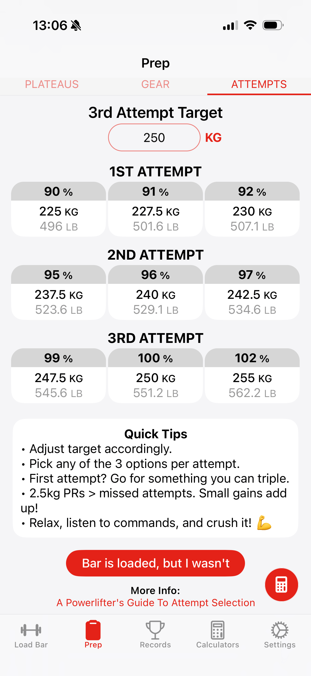 Powerlifting tracking