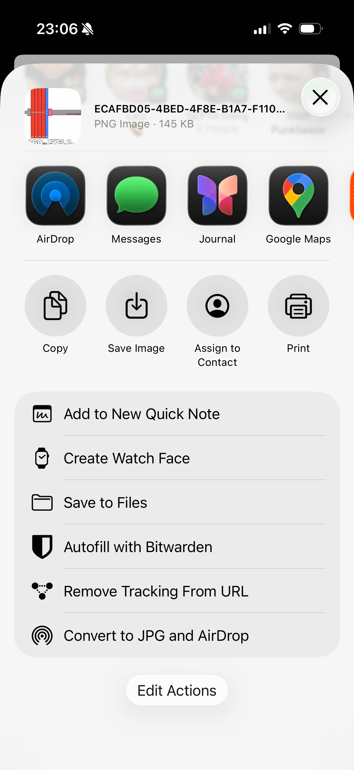 Social media share sheet