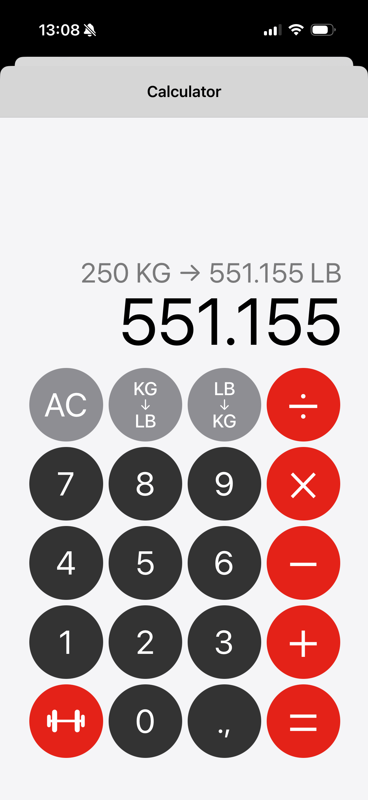 Weight conversion calculator